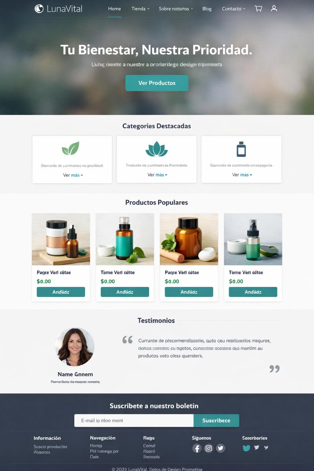 LunaVital — vista previa del theme
