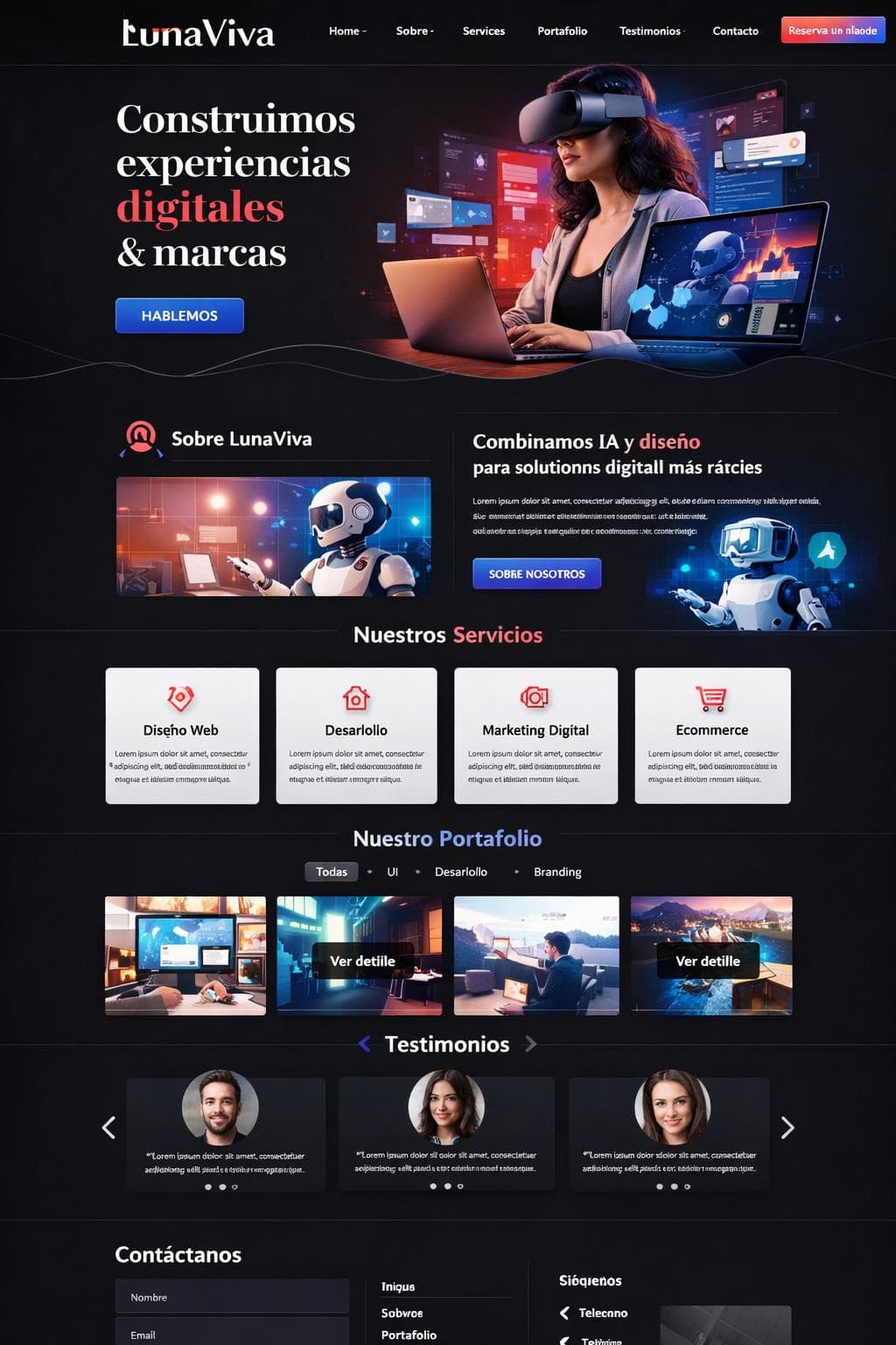 LunaViva — vista previa del theme
