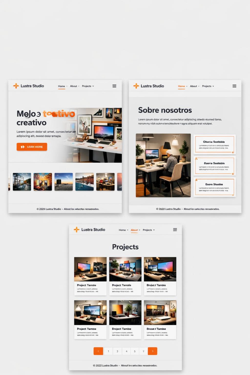 Lustra Studio — vista previa del theme
