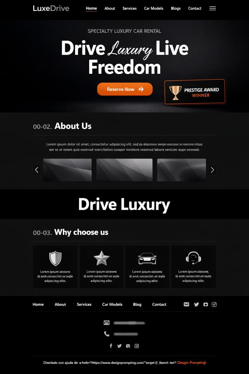 LuxeDrive — vista previa del theme
