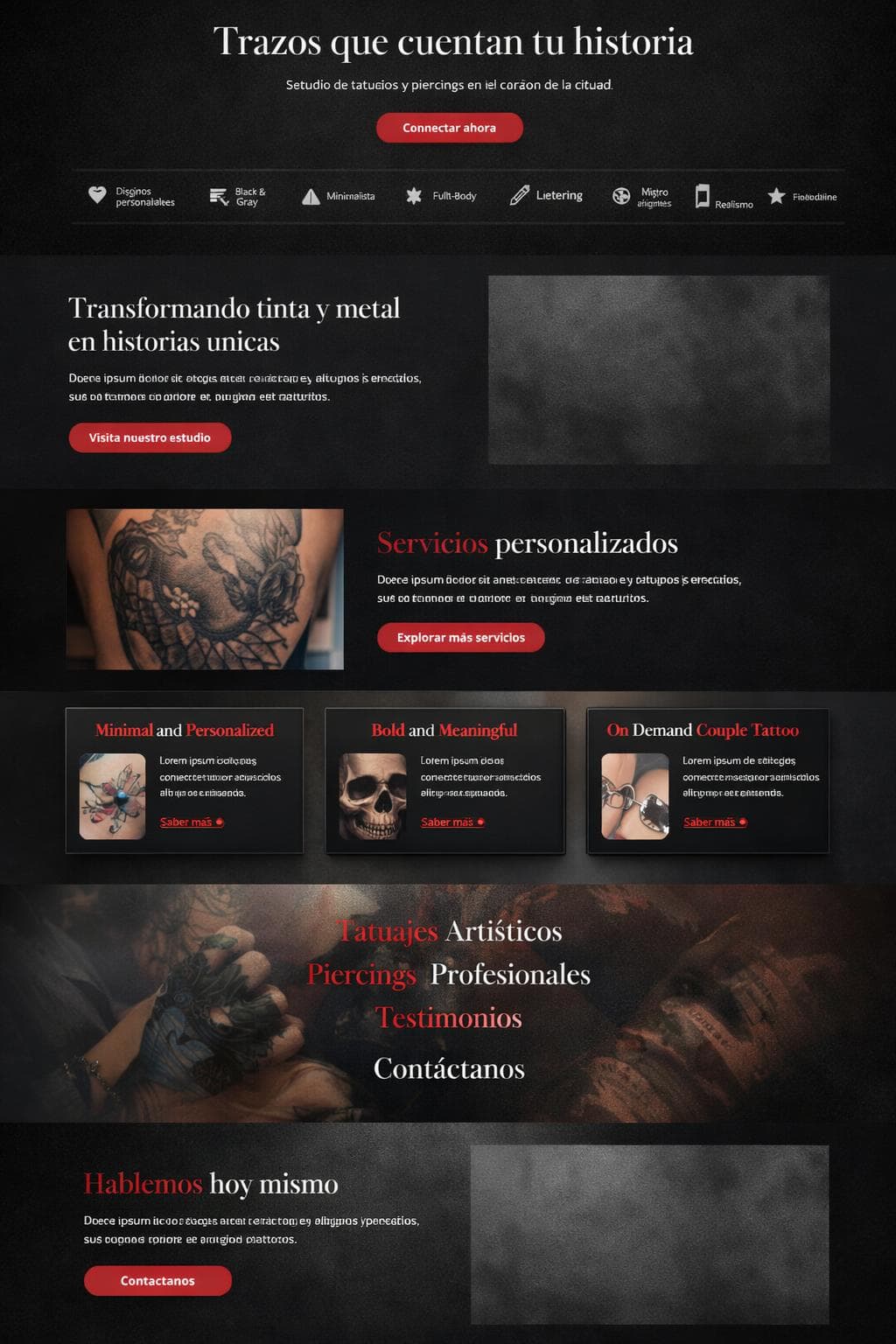 Luz & Acero — vista previa del theme