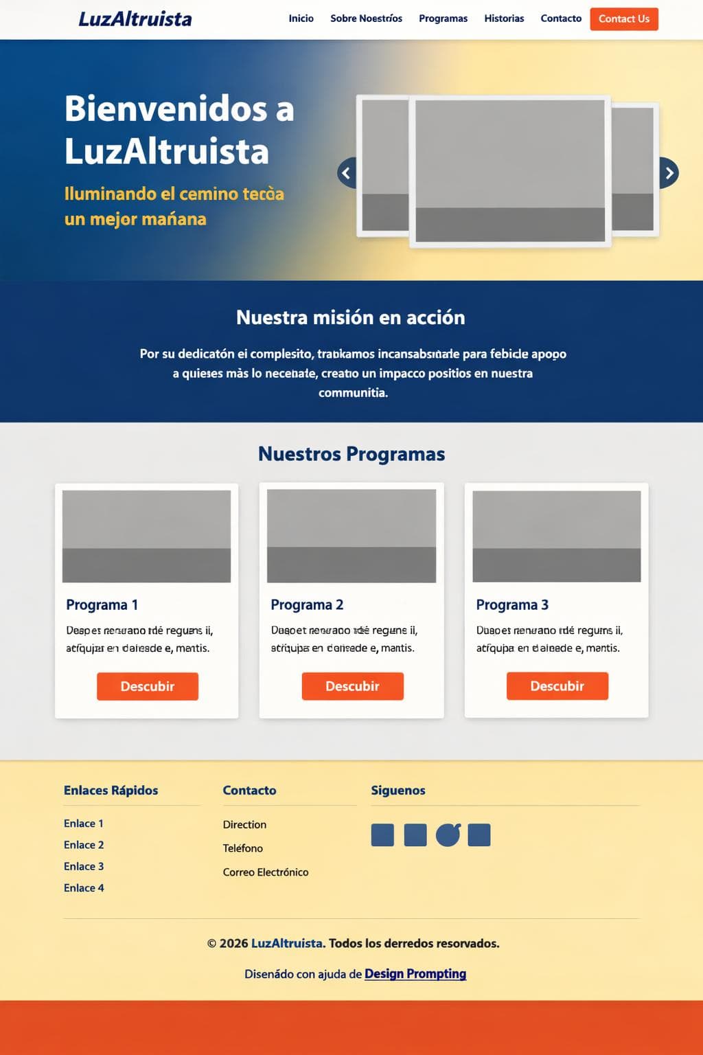 LuzAltruista — vista previa del theme
