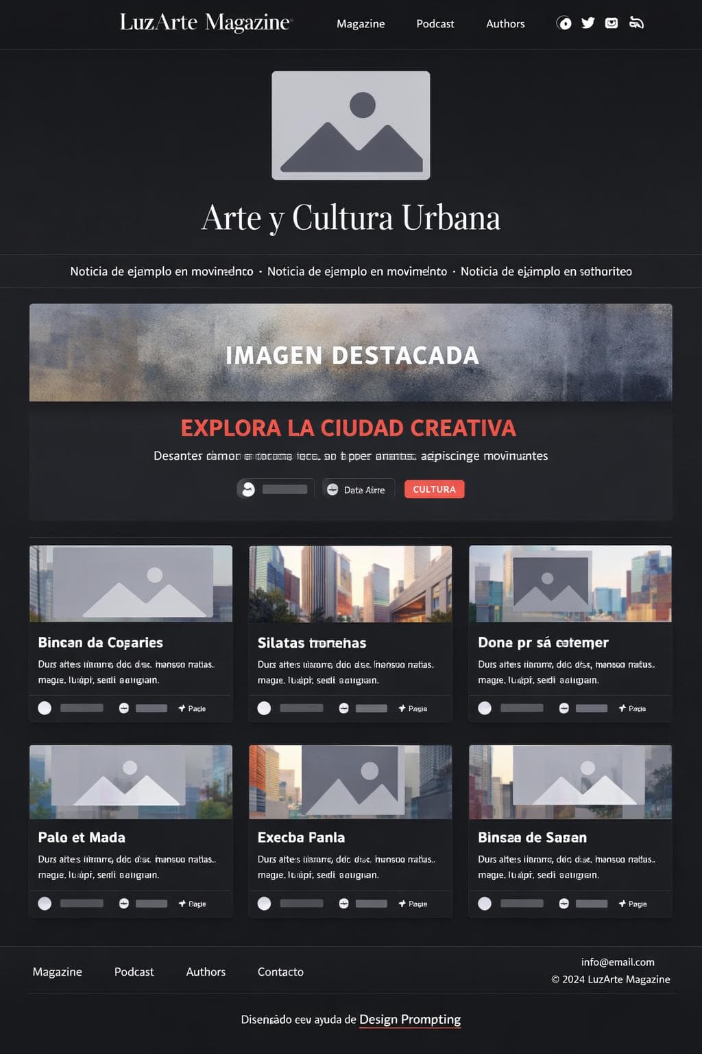 LuzArte Magazine — vista previa del theme