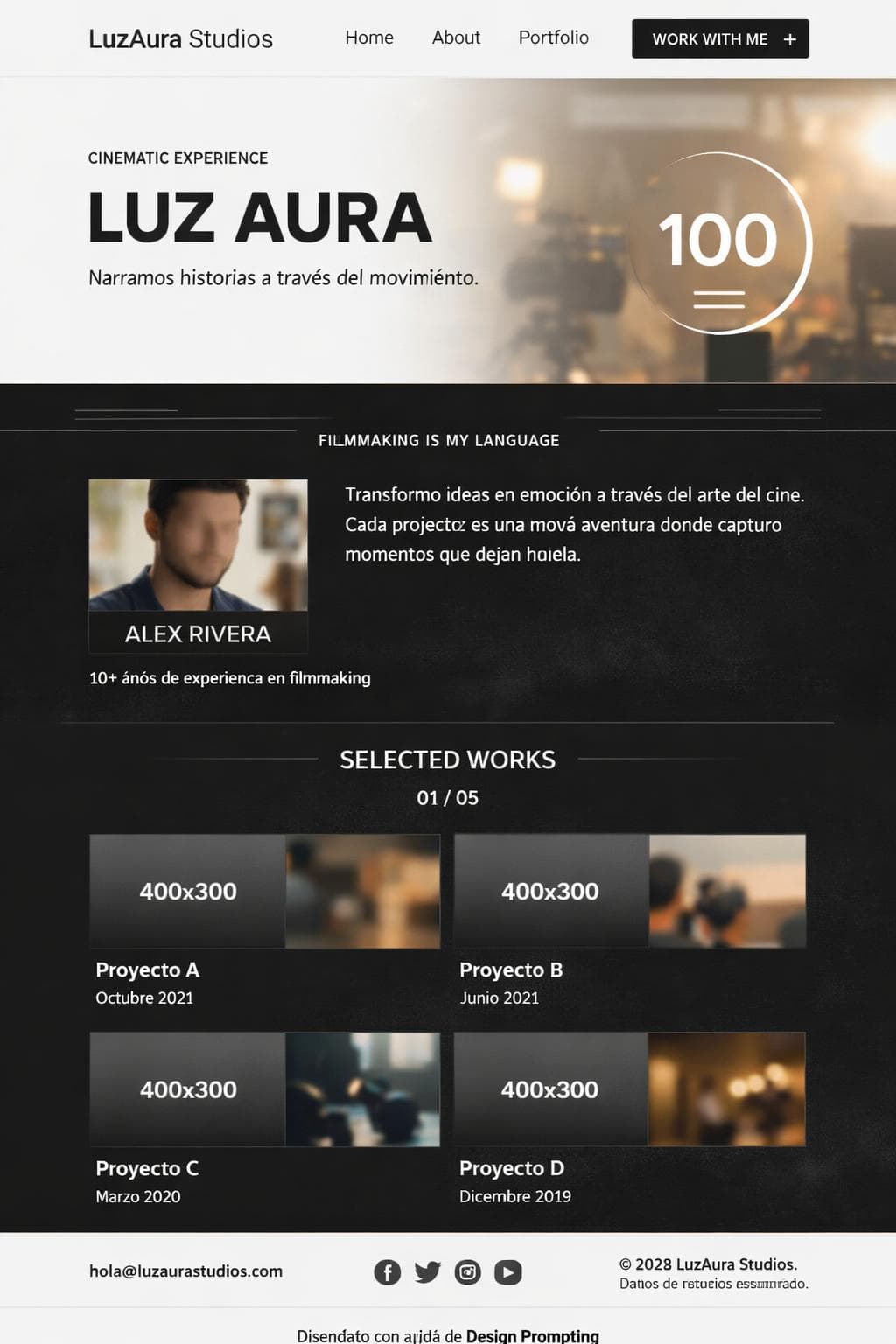 LuzAura Studios — vista previa del theme