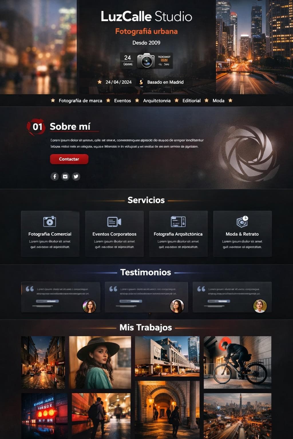 LuzCalle Studio — vista previa del theme