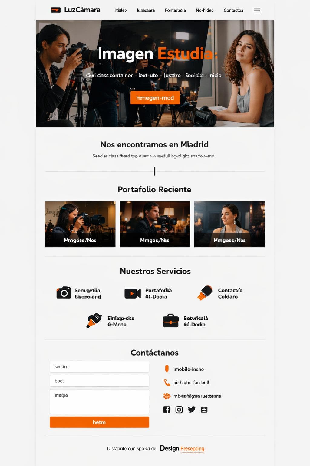 LuzCámara — vista previa del theme