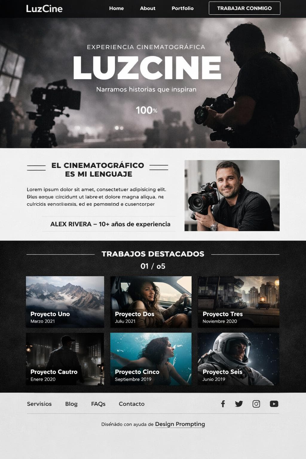 LuzCine Studios — vista previa del theme