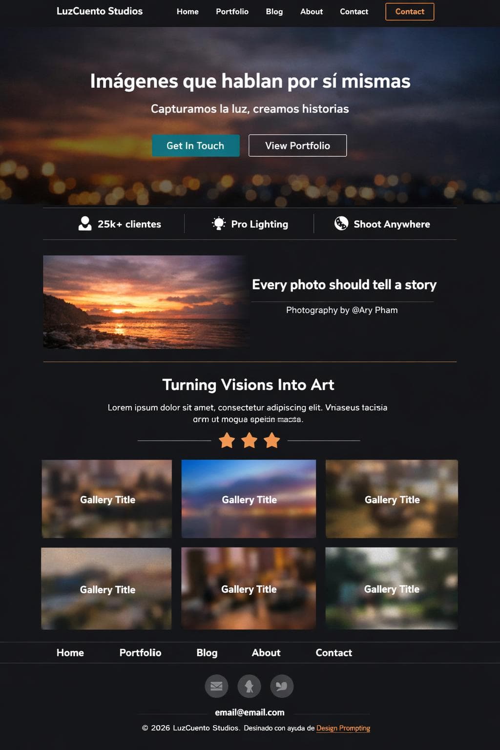LuzCuento Studios — vista previa del theme