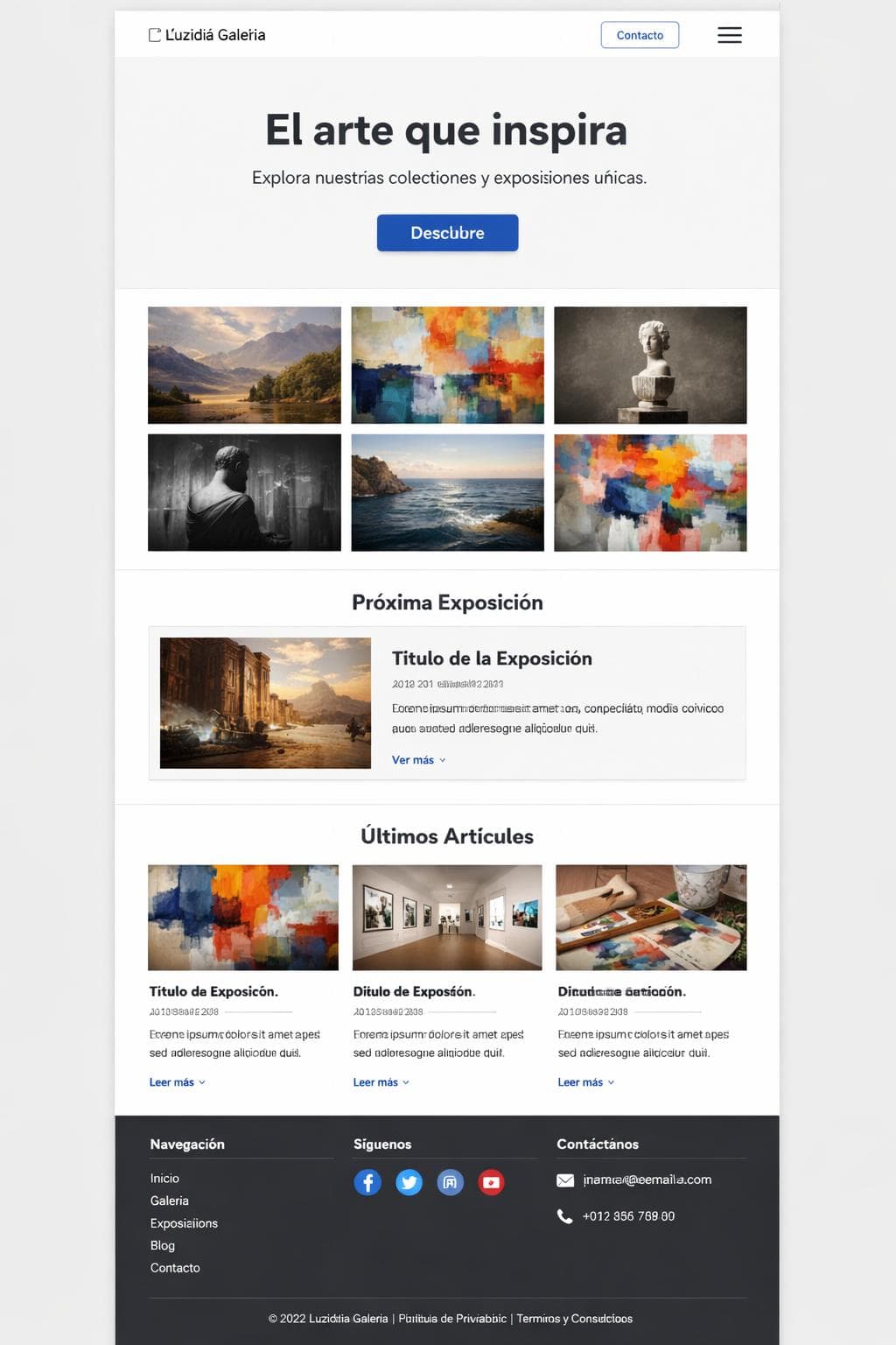 Luzidia Galería — vista previa del theme
