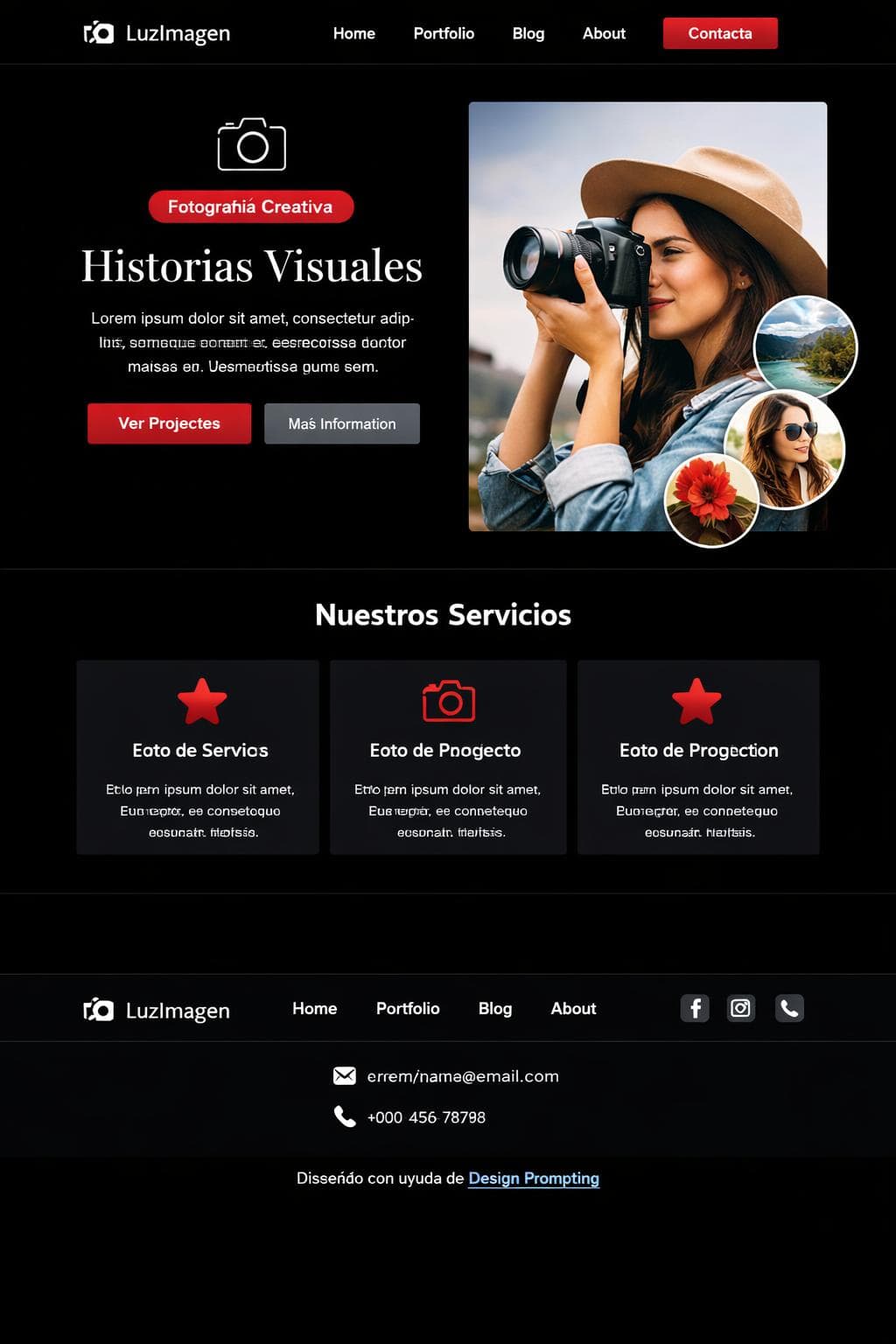 LuzImagen — vista previa del theme