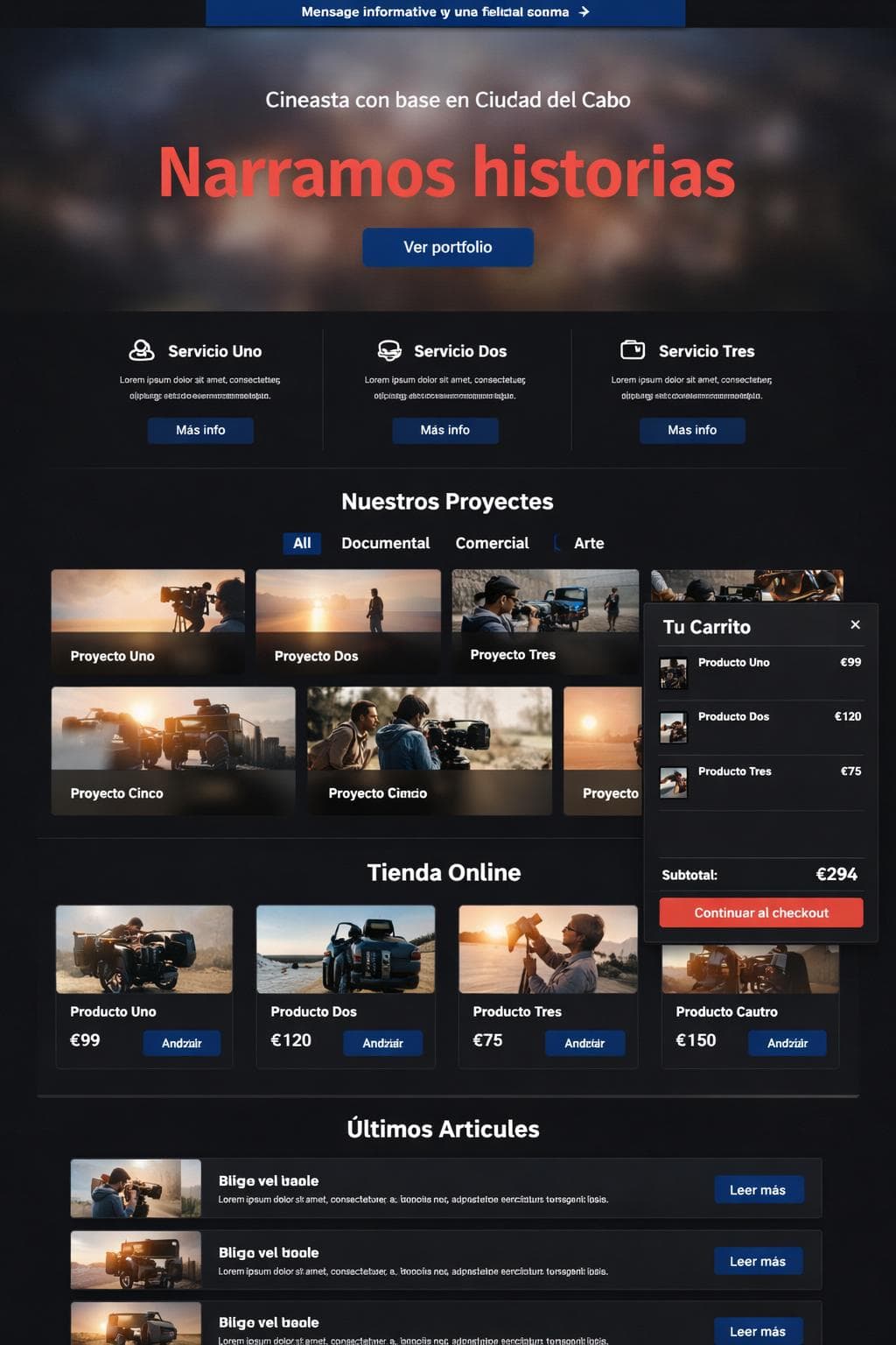 LuzMar Studios — vista previa del theme