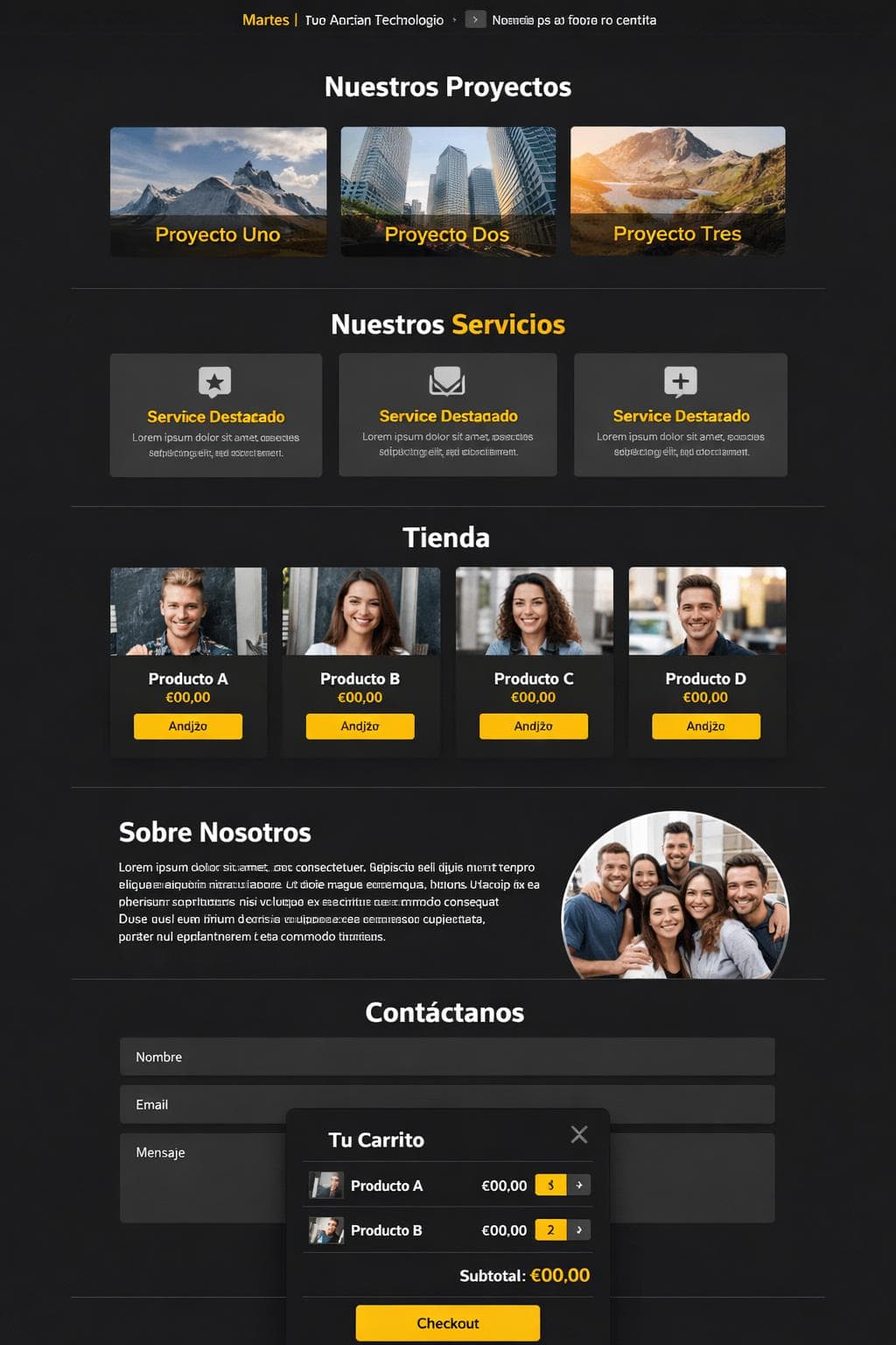 LuzNova — vista previa del theme