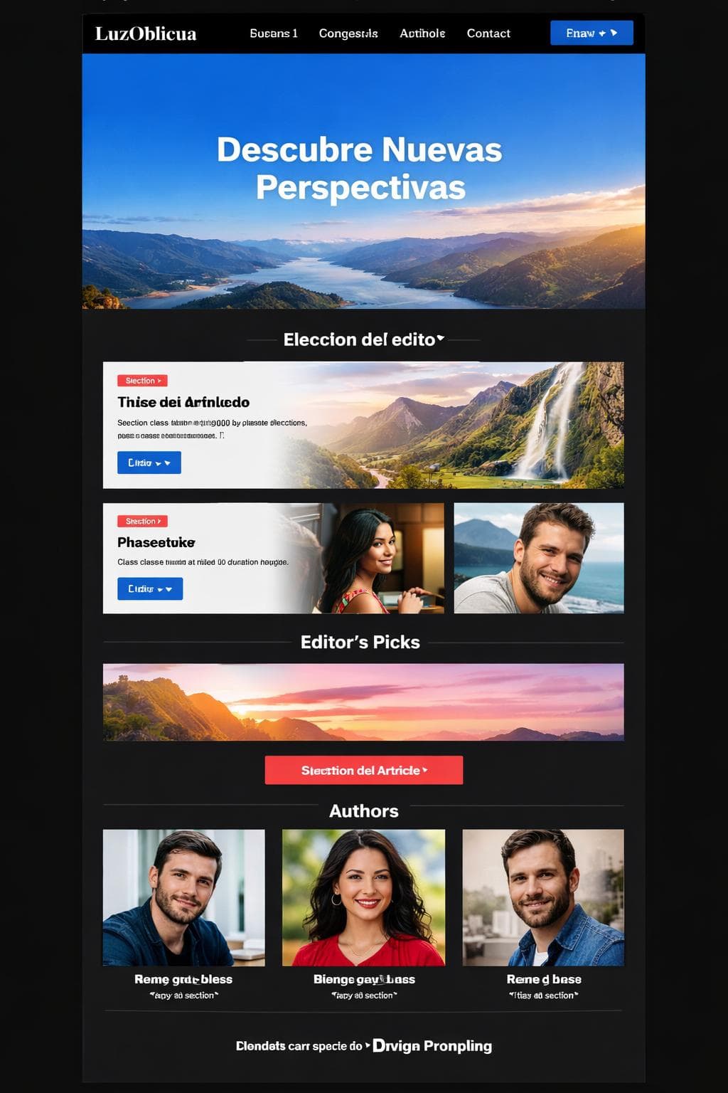 LuzOblicua — vista previa del theme