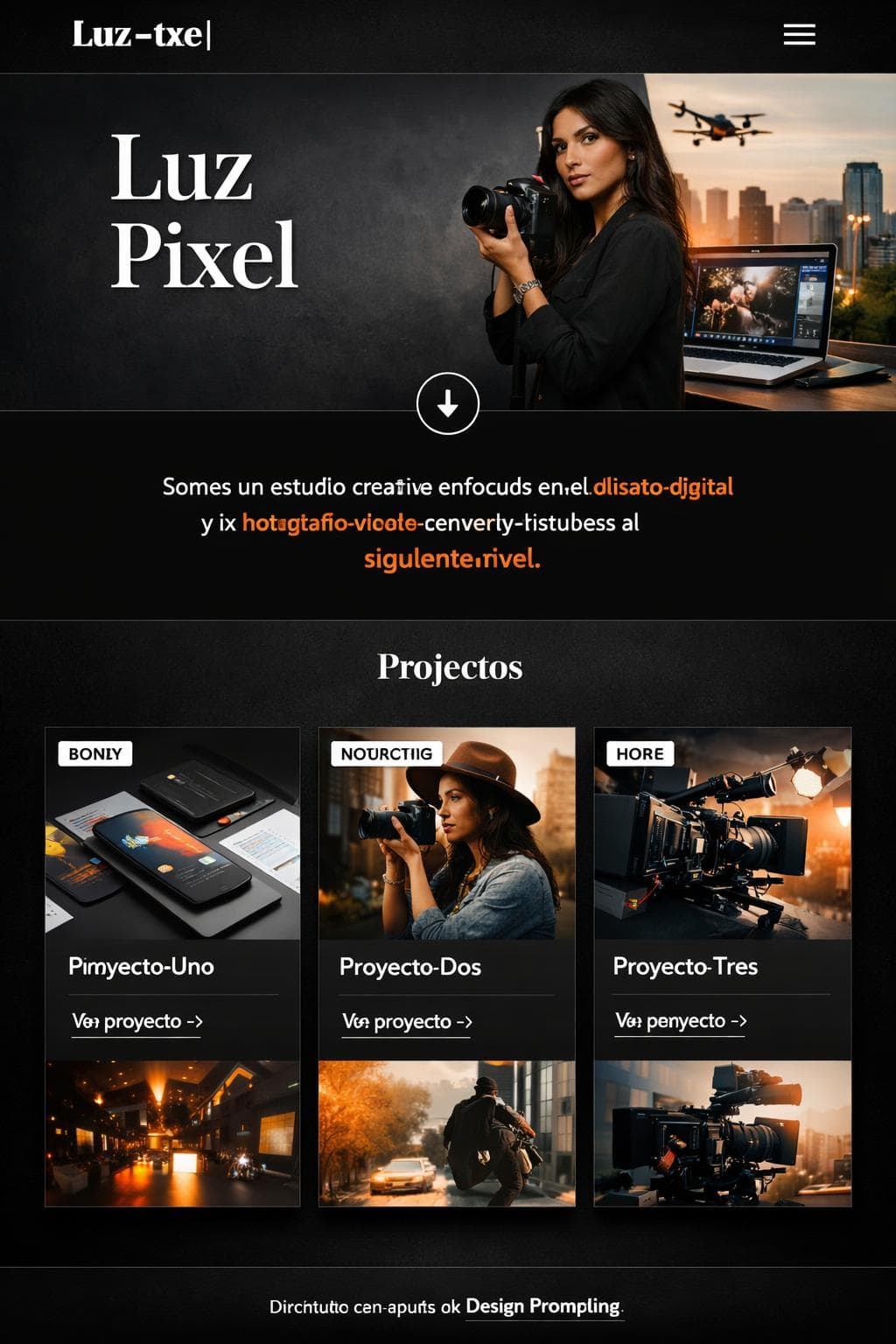LuzPixel Studio — vista previa del theme
