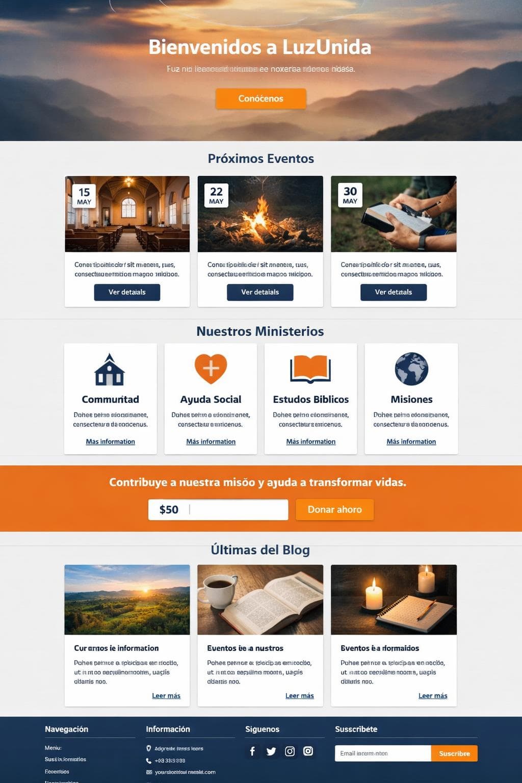 LuzUnida — vista previa del theme