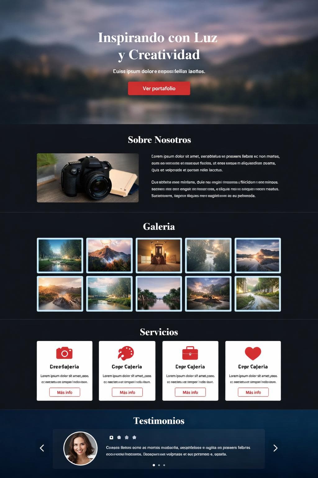 LuzViva Studio — vista previa del theme