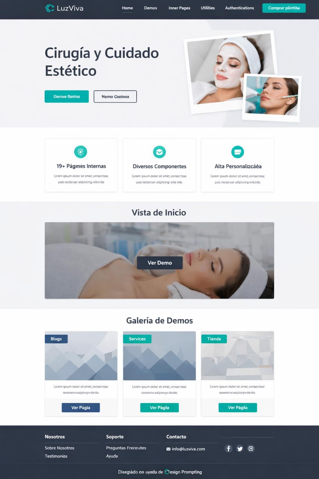 LuzViva — vista previa del theme