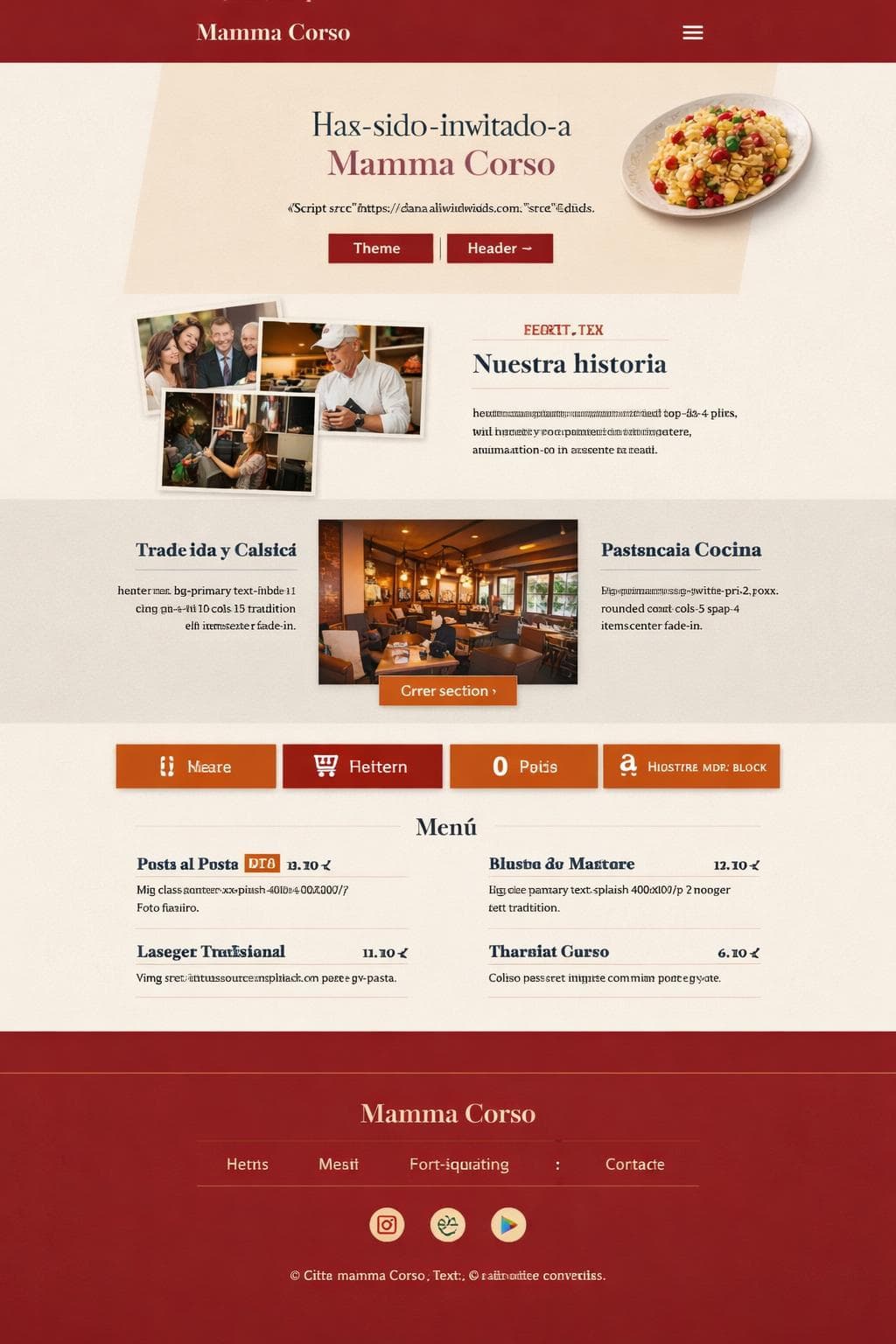 Mamma Corso — vista previa del theme