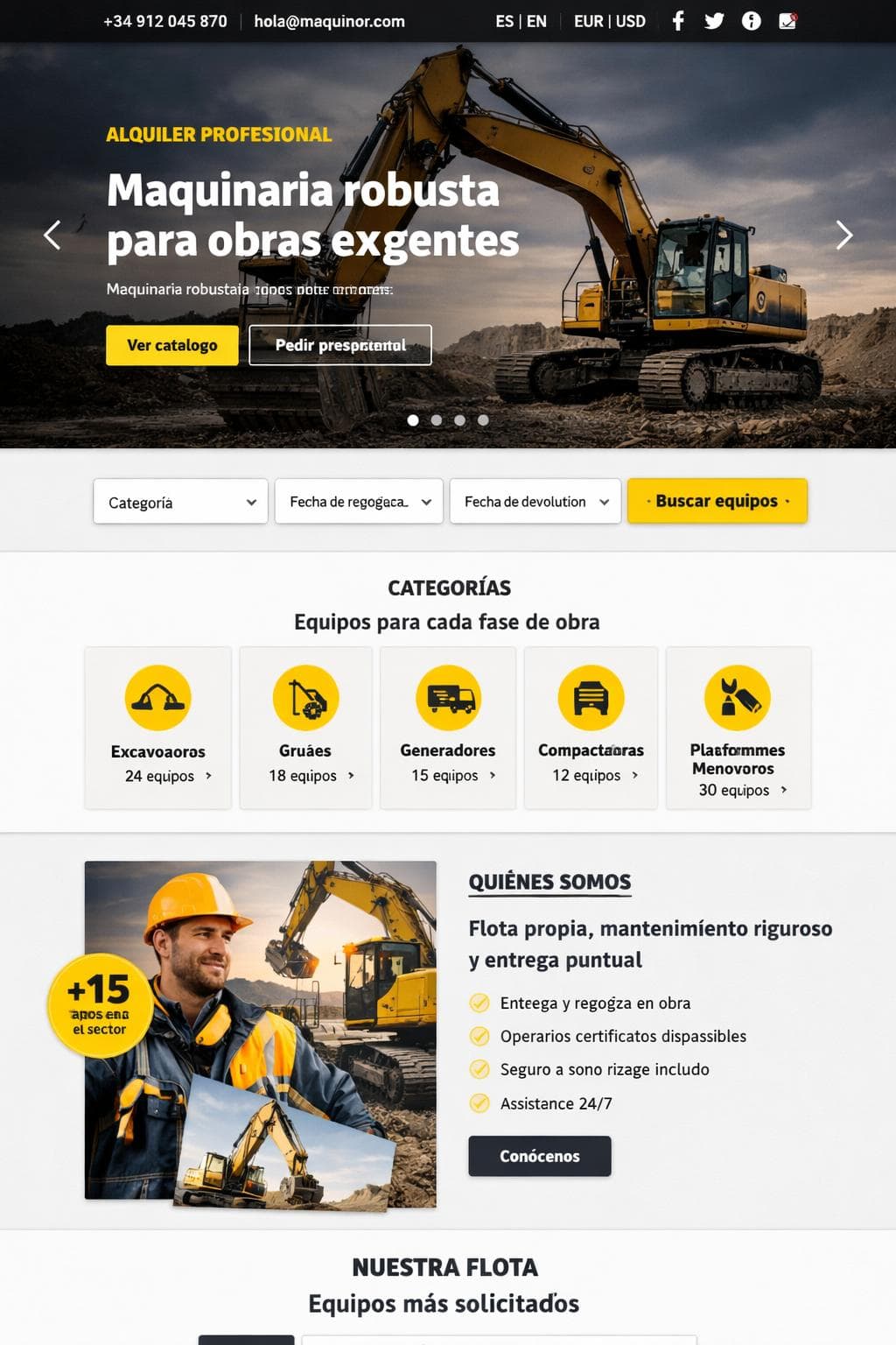 Maquinor Rentals — vista previa del theme