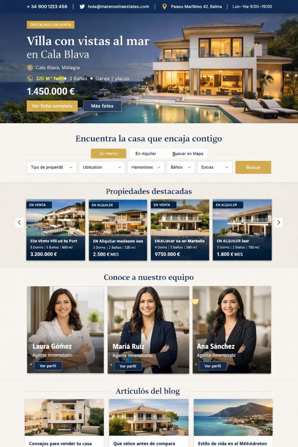 Marenostra Estates — vista previa del theme