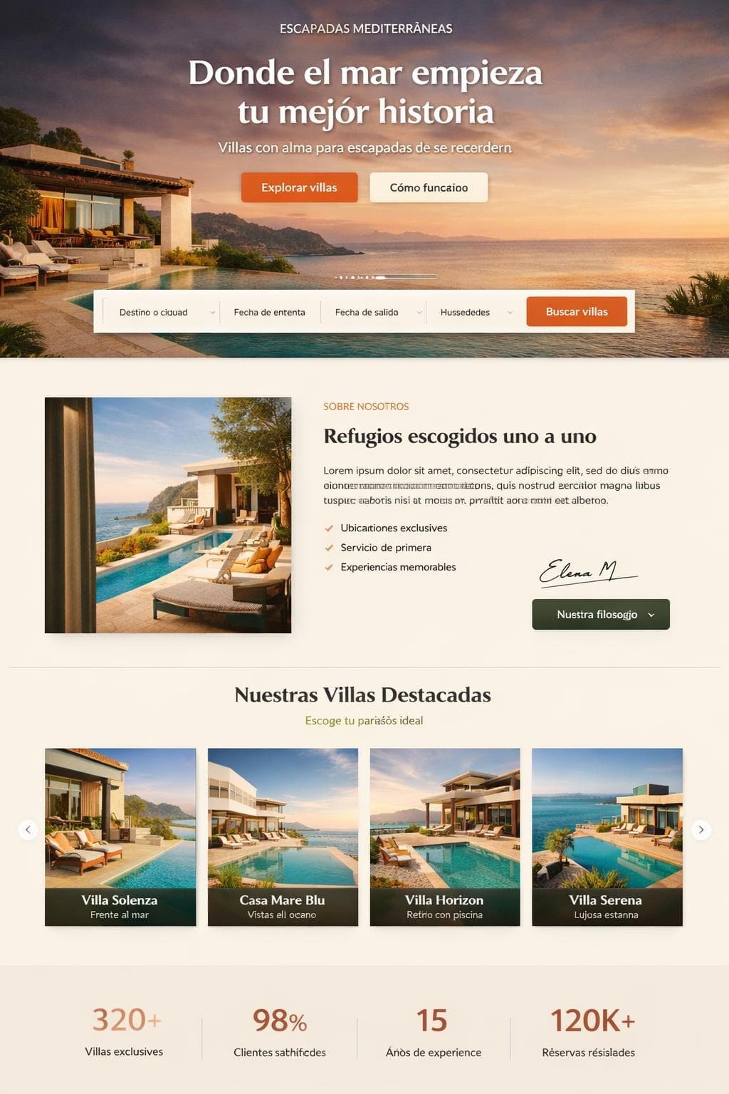 Marenostra Retreats — vista previa del theme