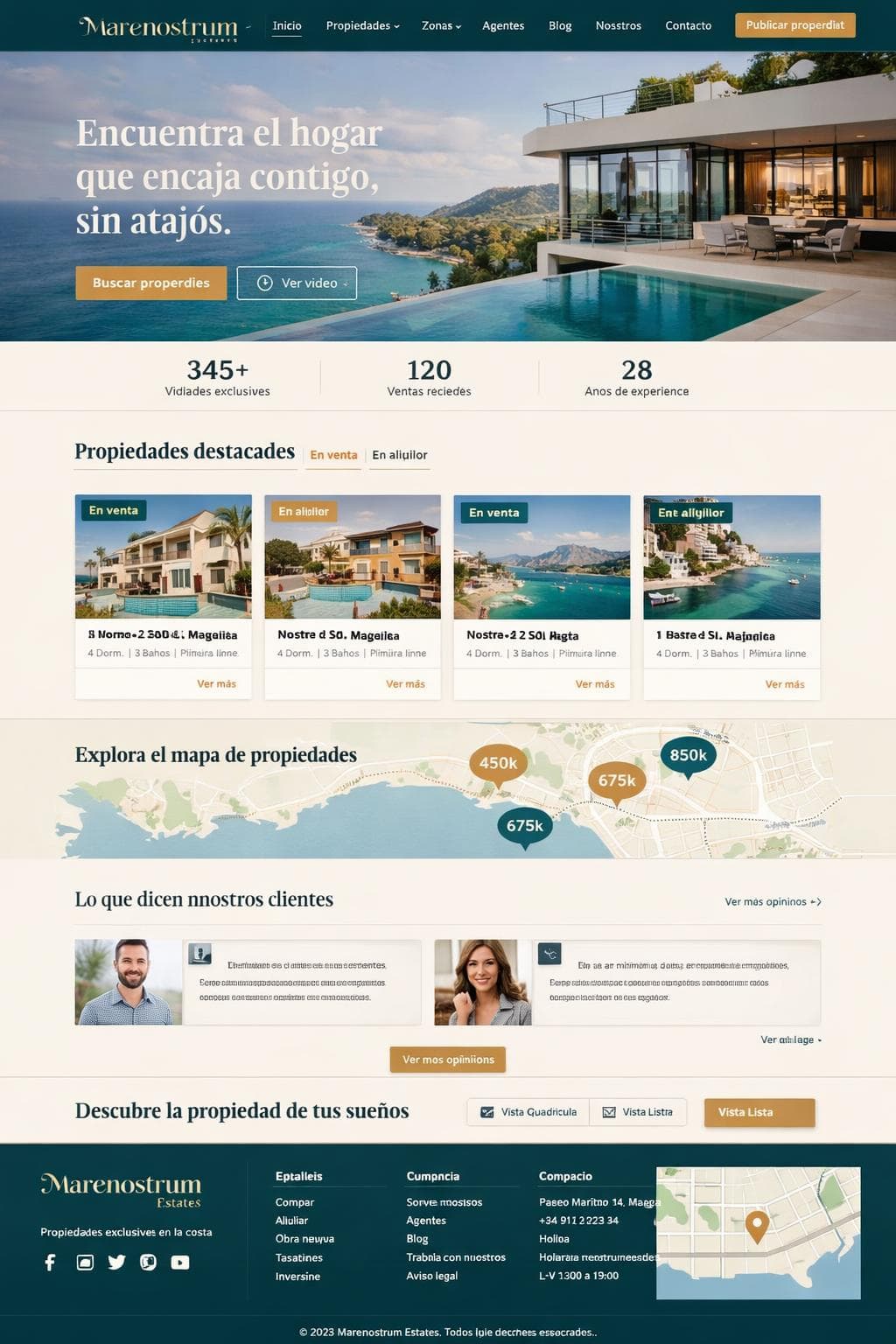 Marenostrum Estates — vista previa del theme