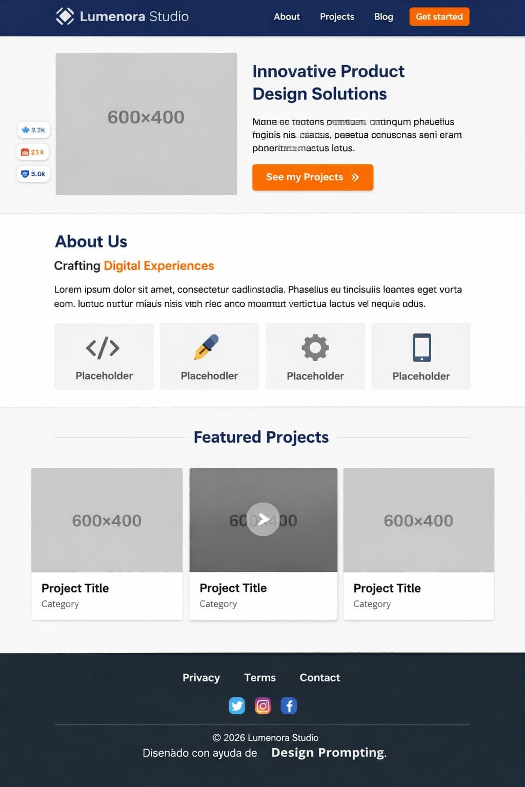 Marketing Delta — vista previa del theme