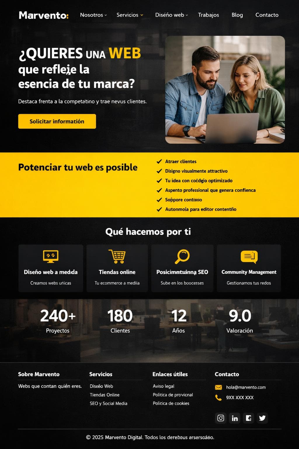 Marvento Digital — vista previa del theme