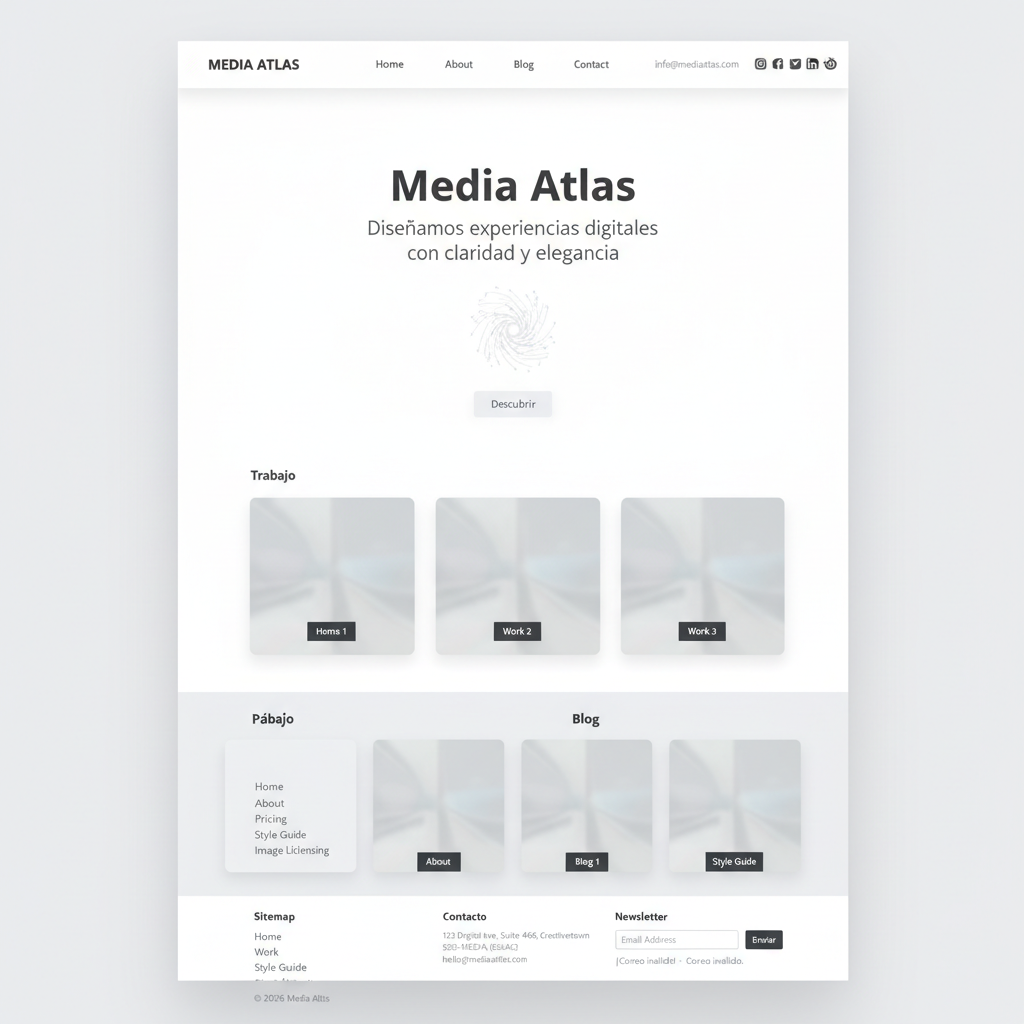 Media Atlas — vista previa del theme