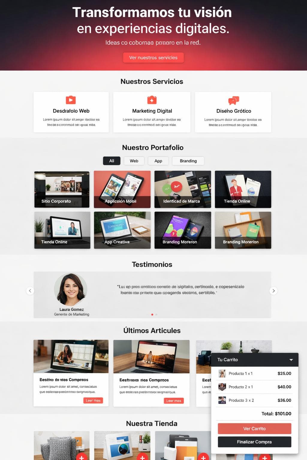 Media Coral — vista previa del theme