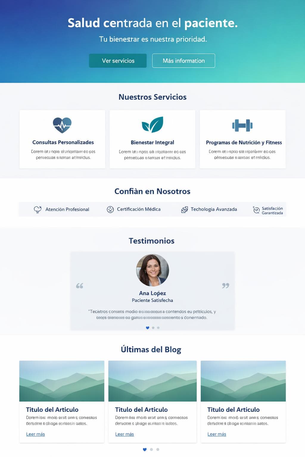 Médica Perla — vista previa del theme