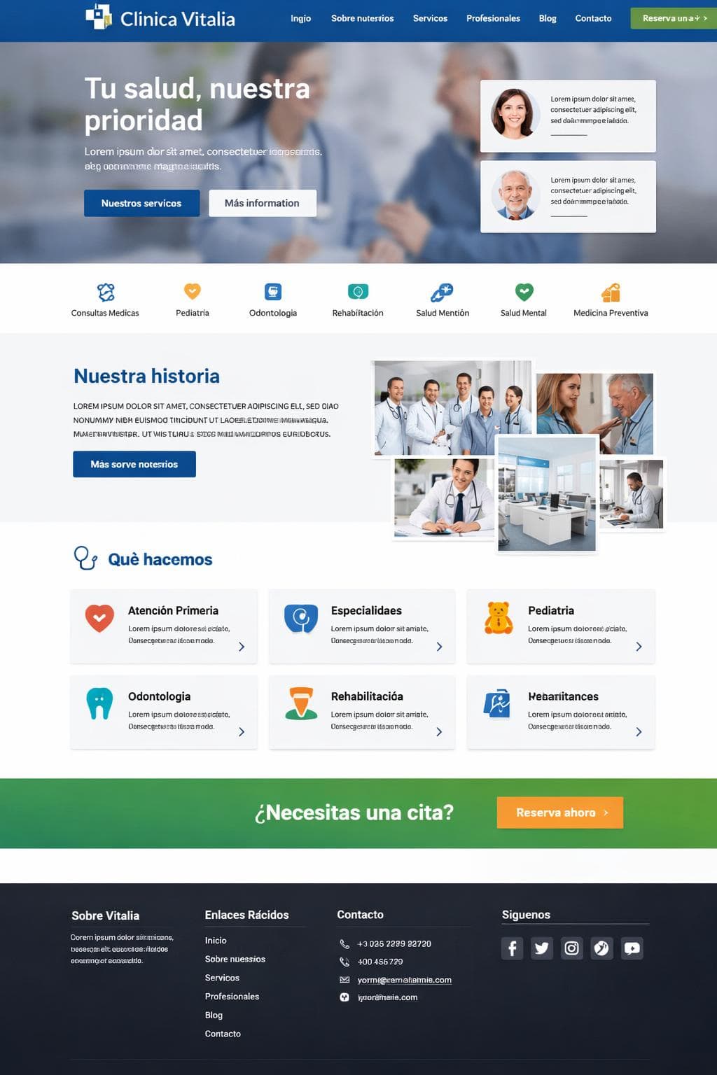 Médica Zenit — vista previa del theme