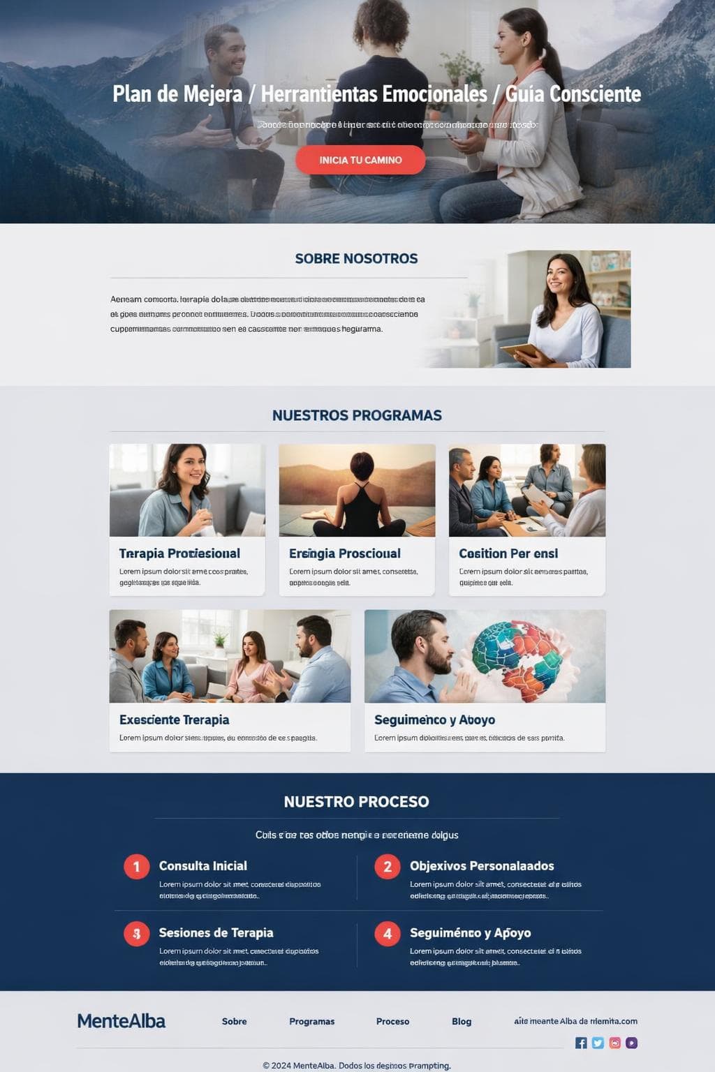 MenteAlba — vista previa del theme