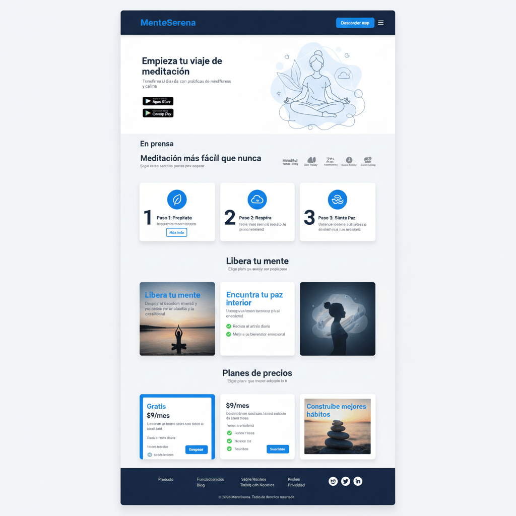 MenteSerena — vista previa del theme