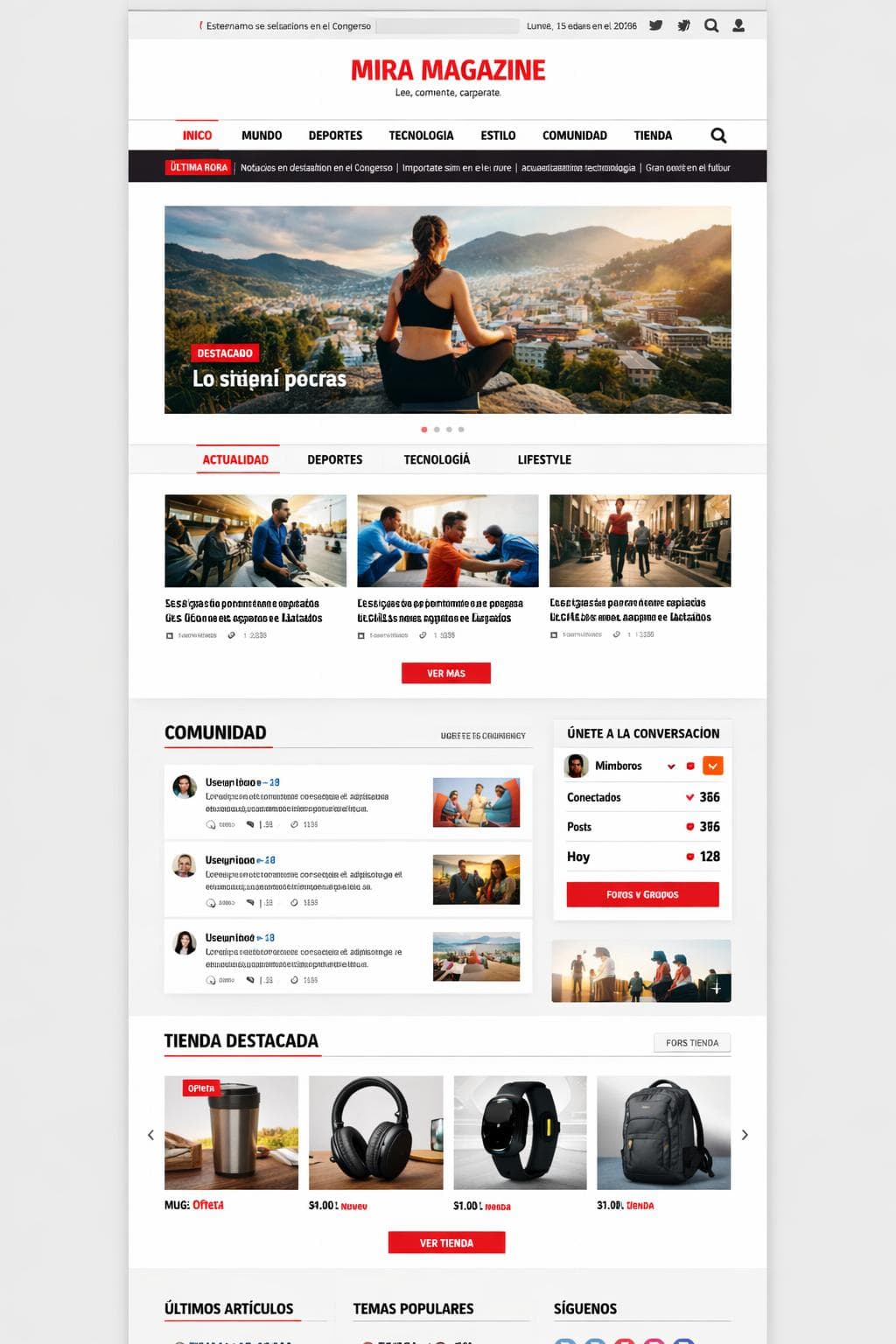 Mira Magazine — vista previa del theme