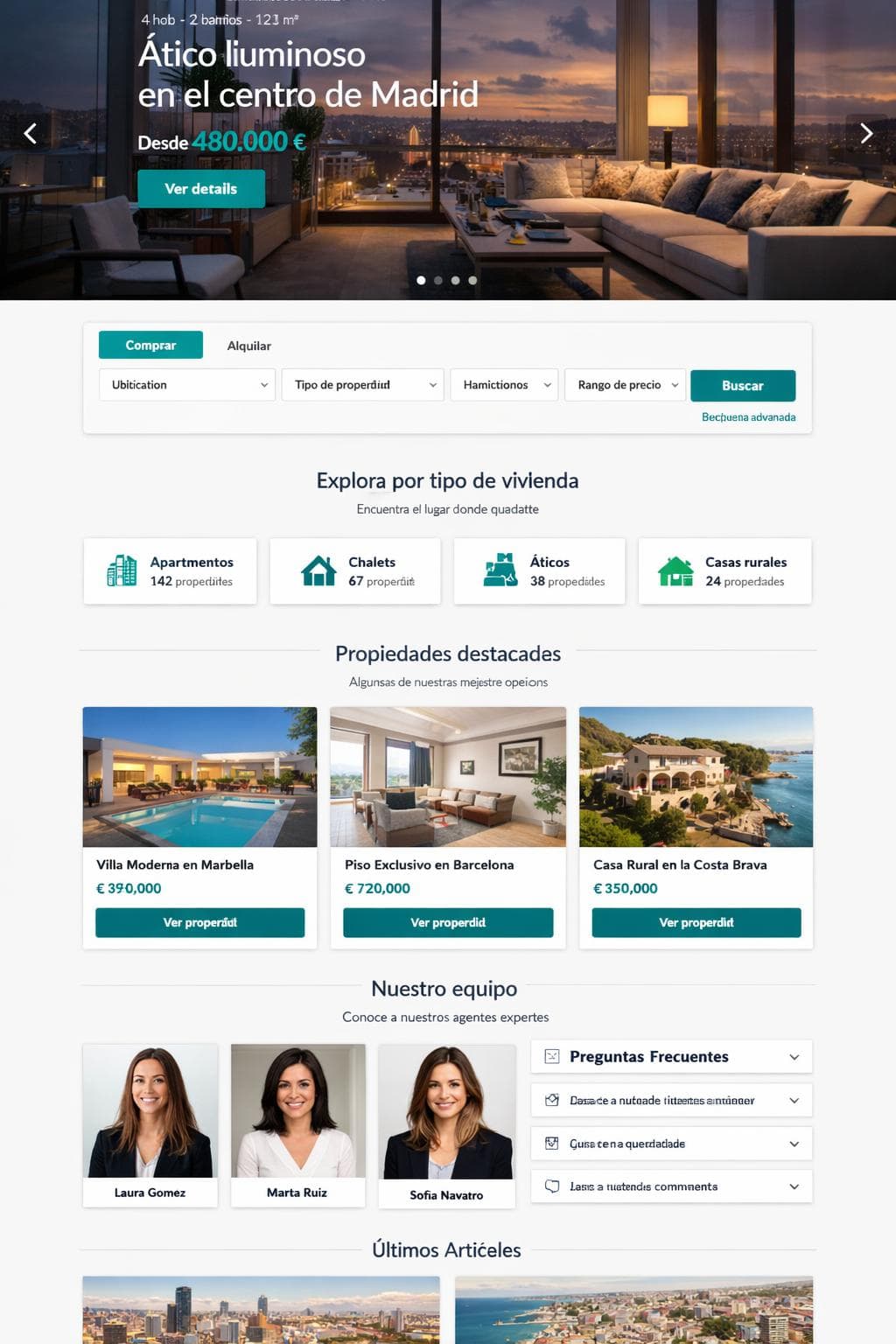 Mirabuena Estates — vista previa del theme