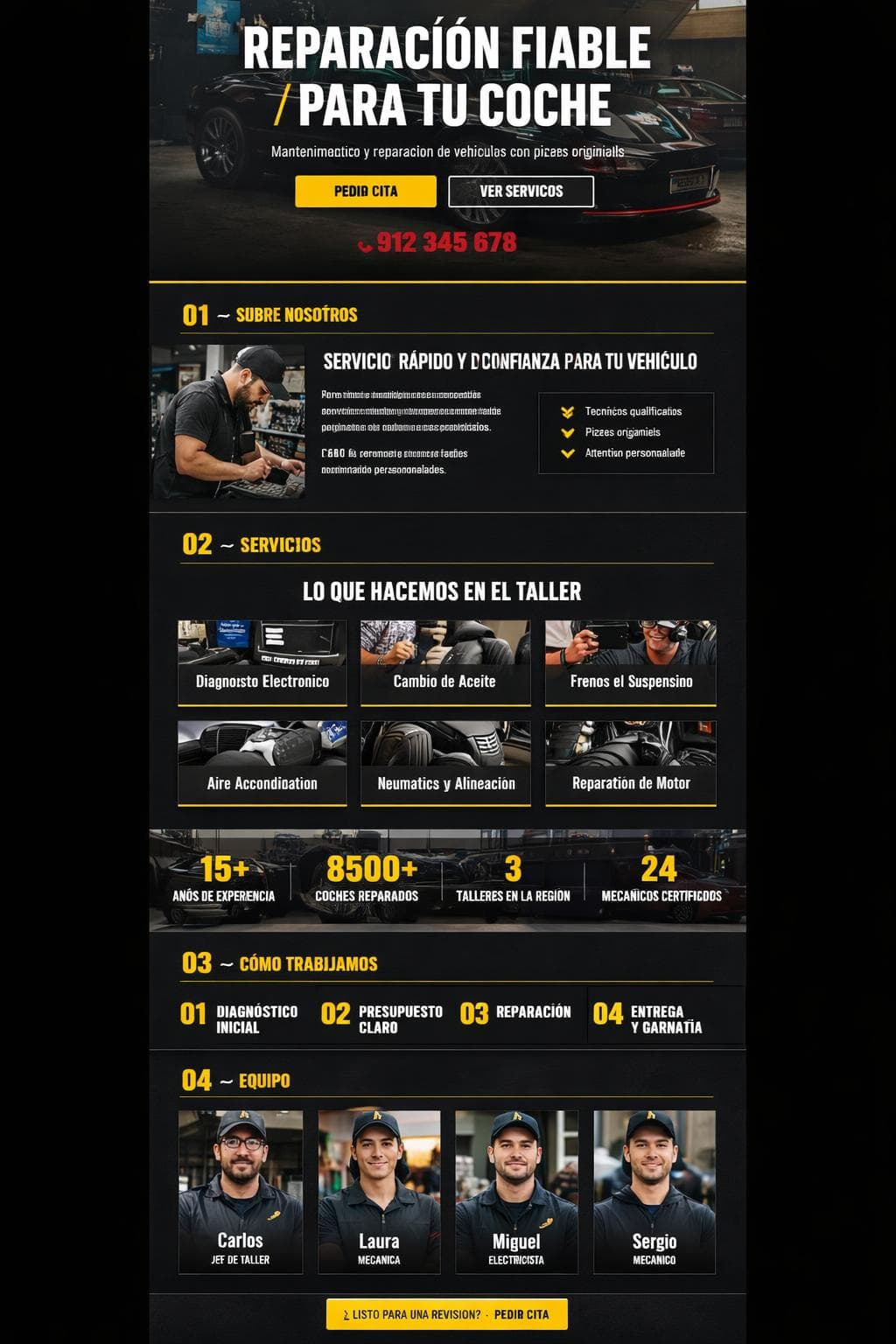 MotorForge Garage — vista previa del theme