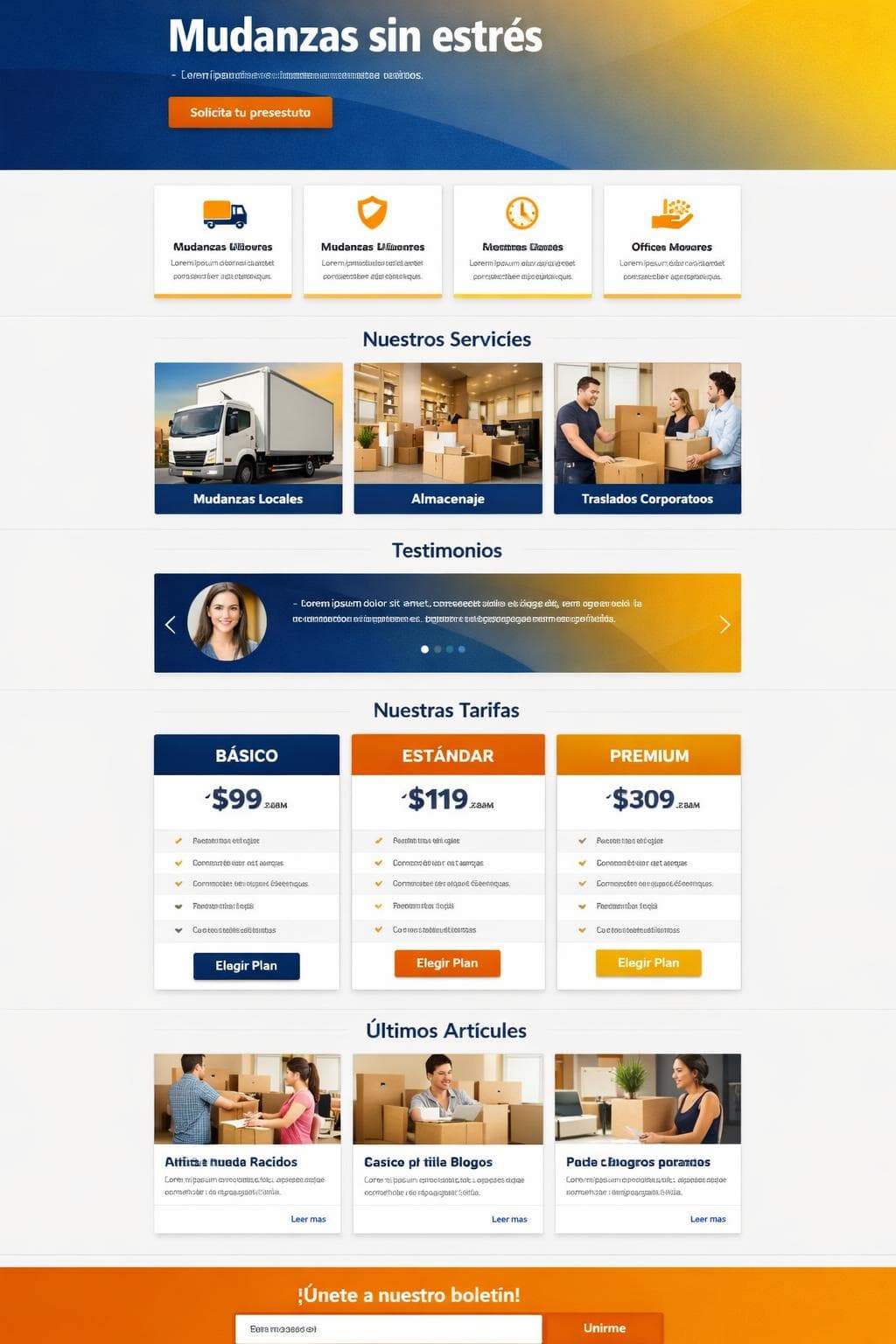 Movenda — vista previa del theme