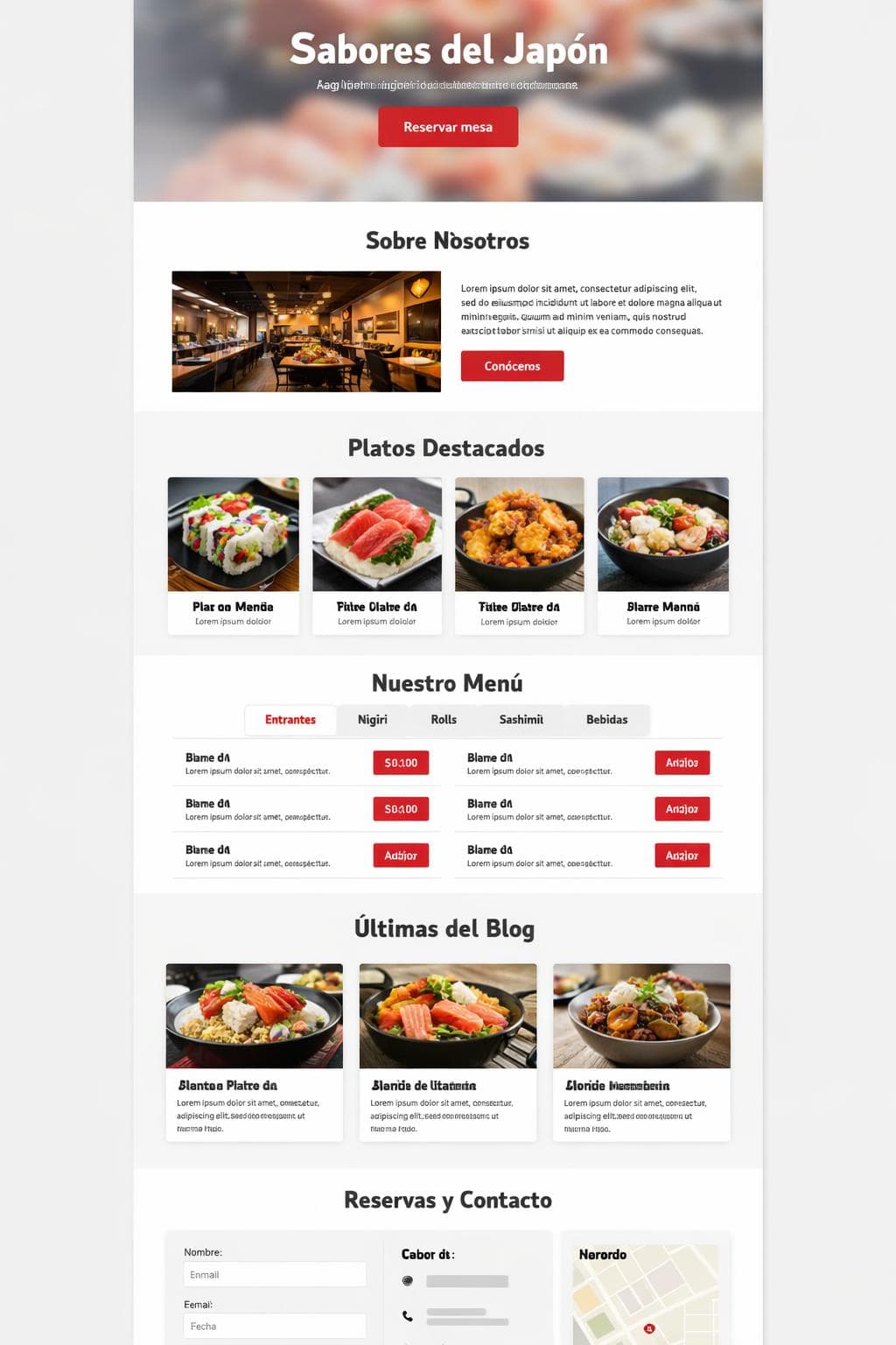 Nami Sushi — vista previa del theme
