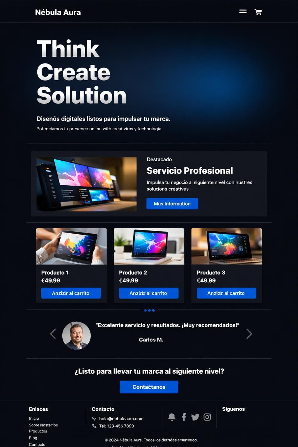 Nébula Aura — vista previa del theme