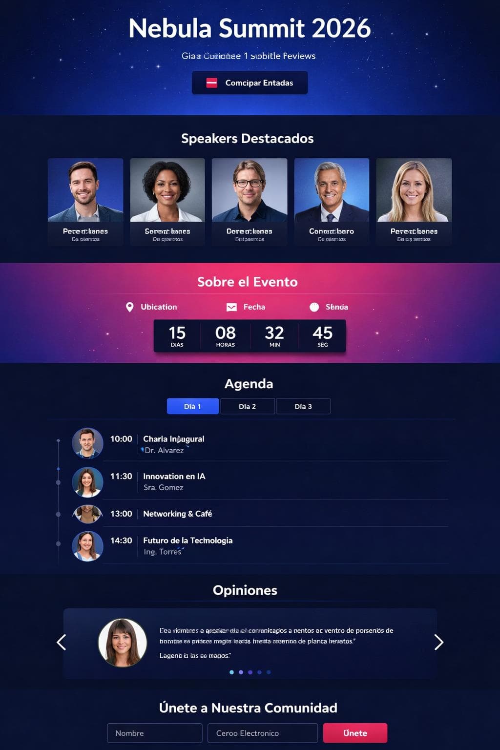 Nebula Summit — vista previa del theme
