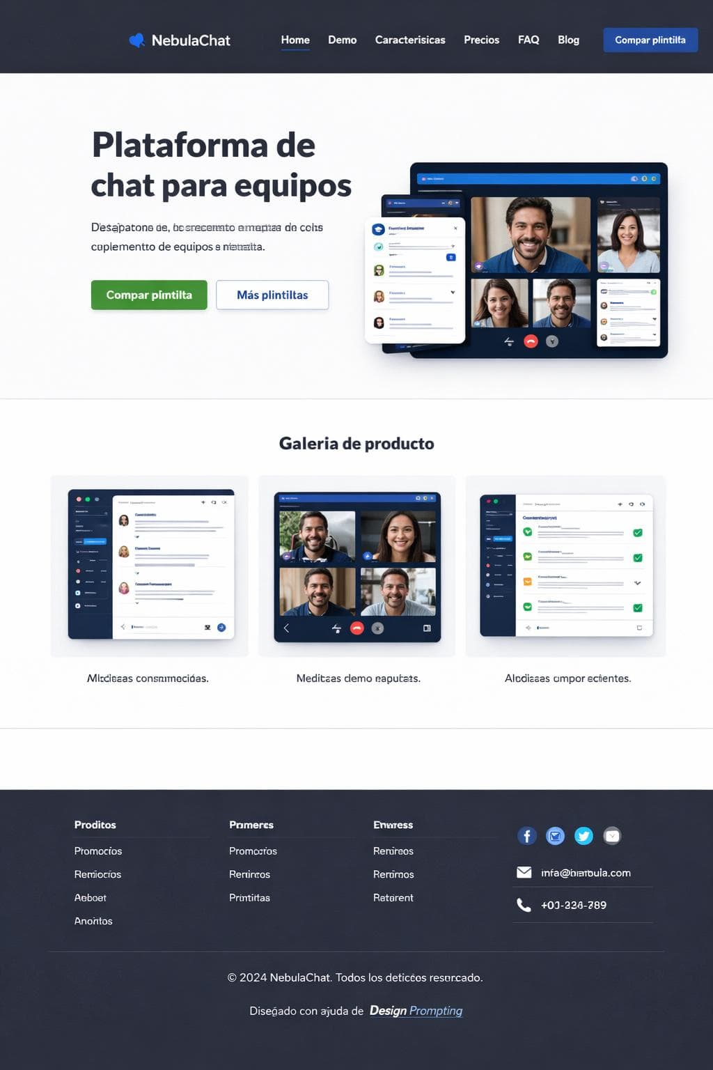 NebulaChat — vista previa del theme