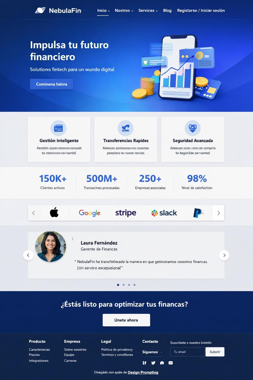 NebulaFin — vista previa del theme