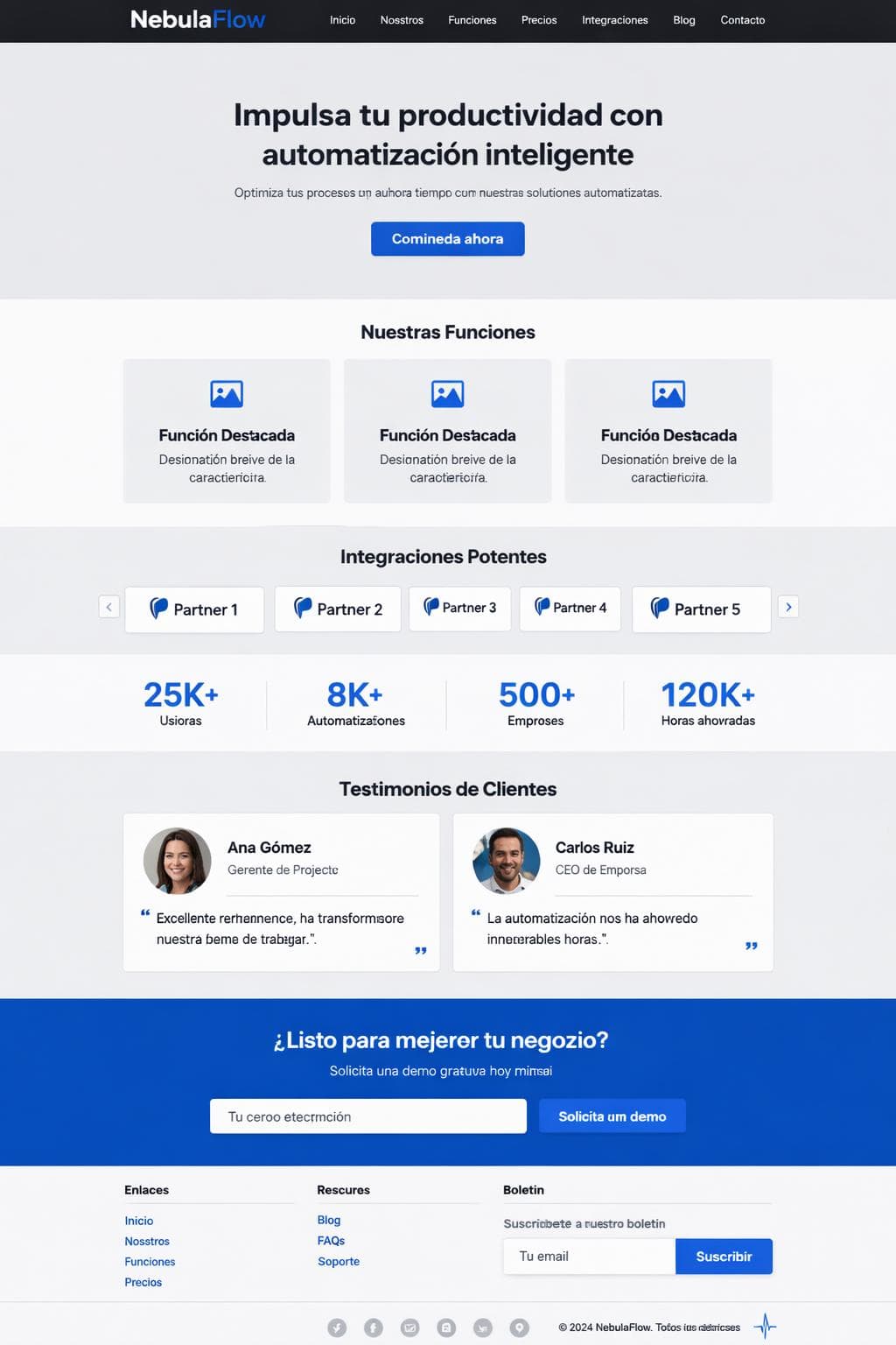 NebulaFlow — vista previa del theme