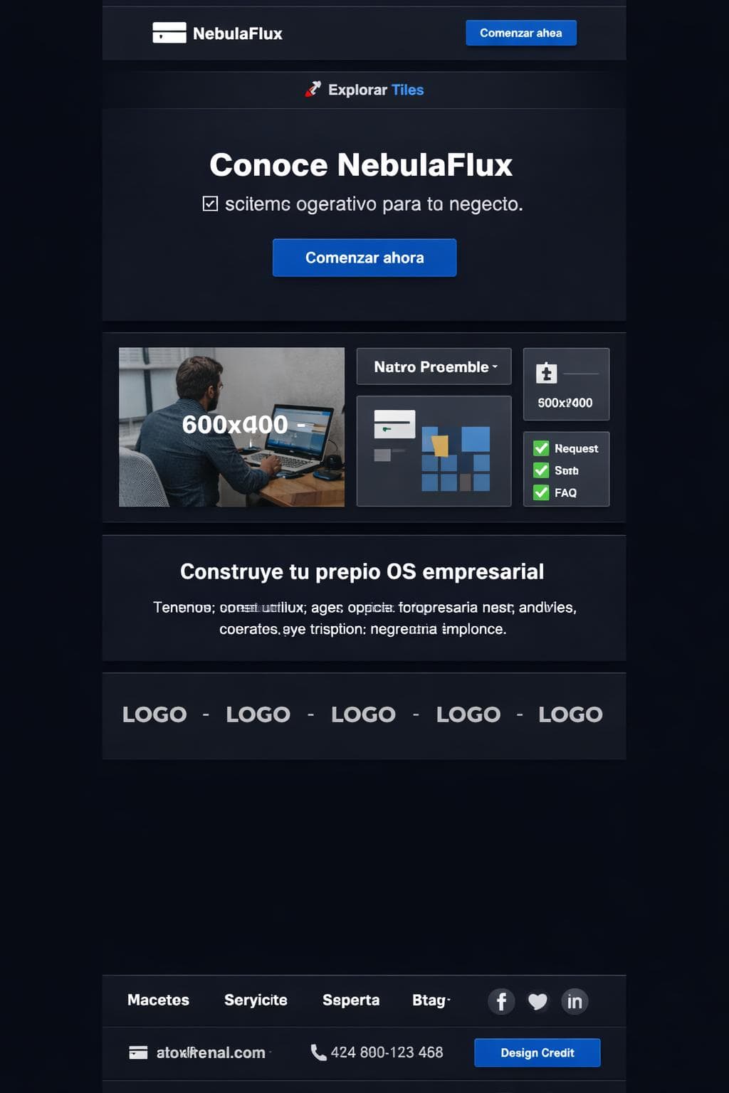 NebulaFlux — vista previa del theme