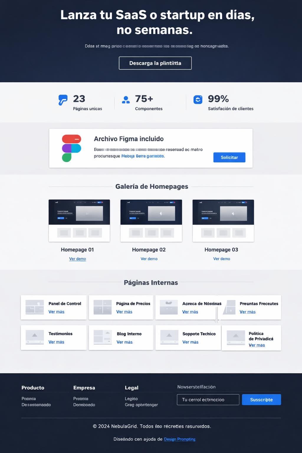 NebulaGrid — vista previa del theme