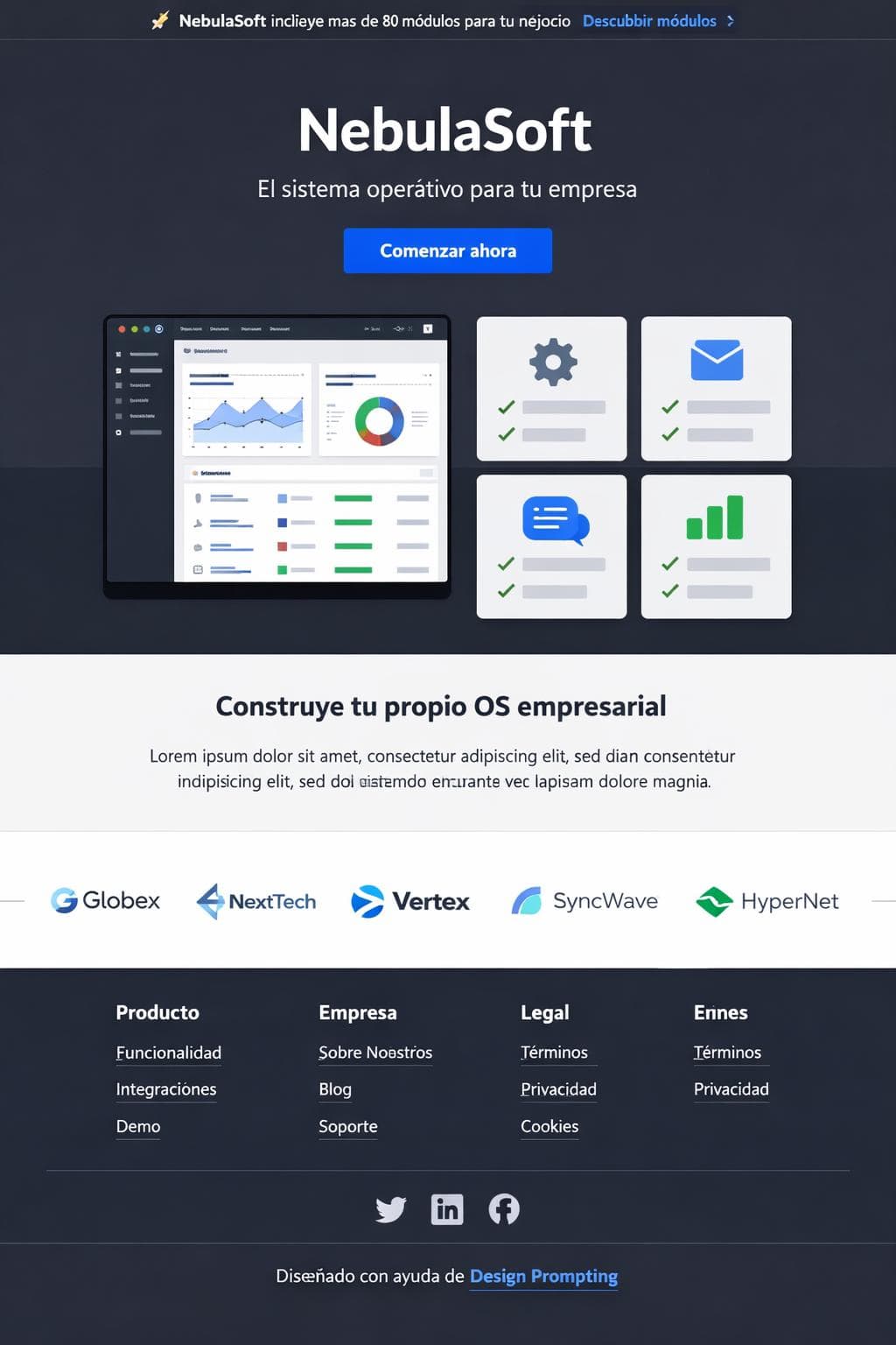 NebulaSoft — vista previa del theme