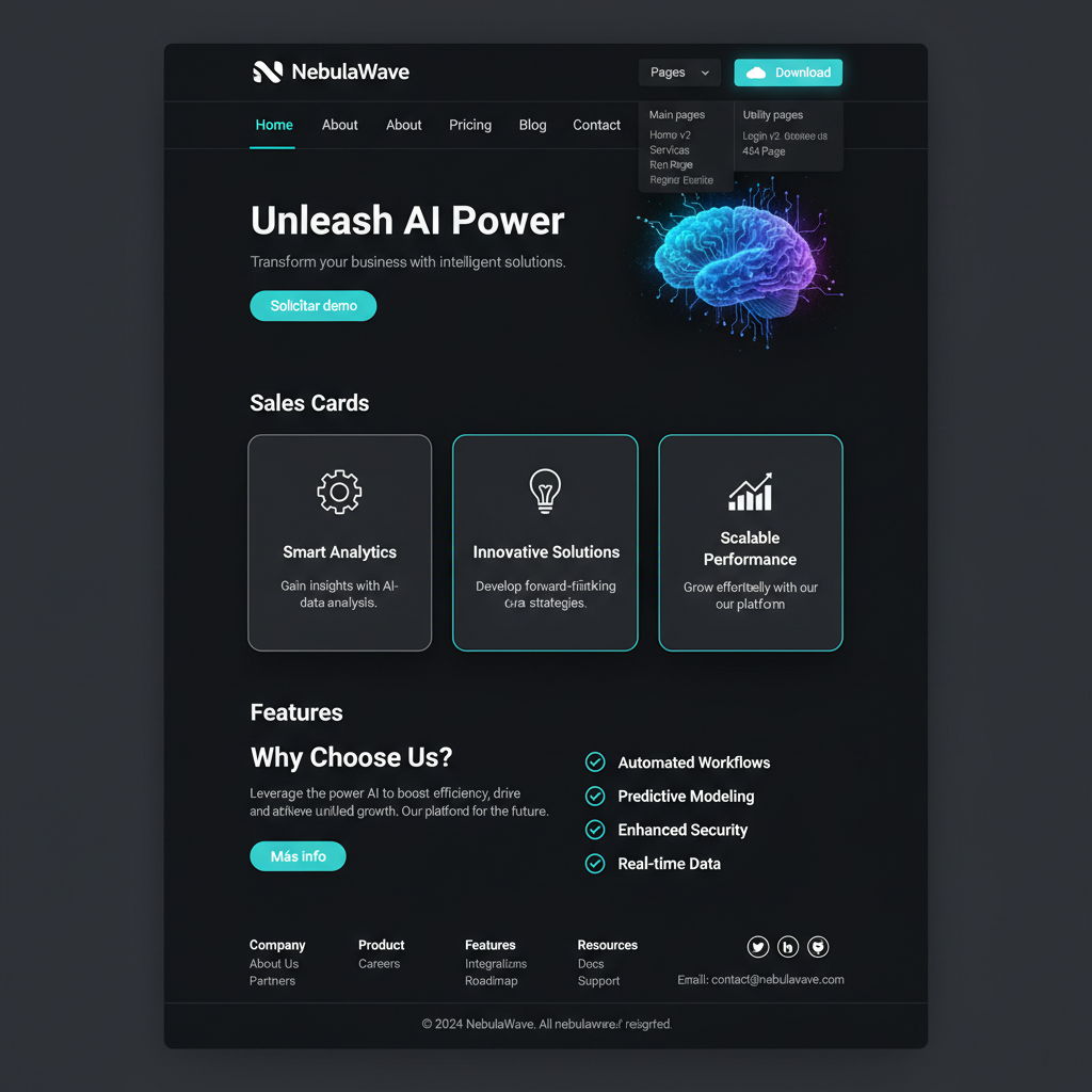 NebulaWave — vista previa del theme