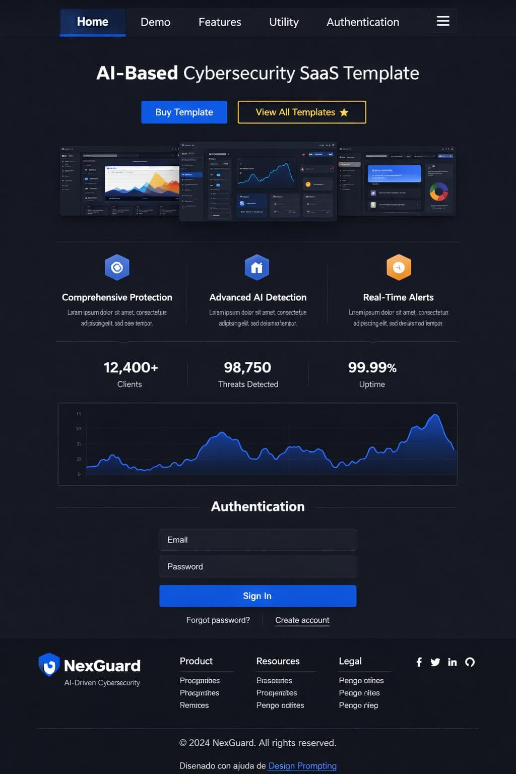 NexGuard — vista previa del theme