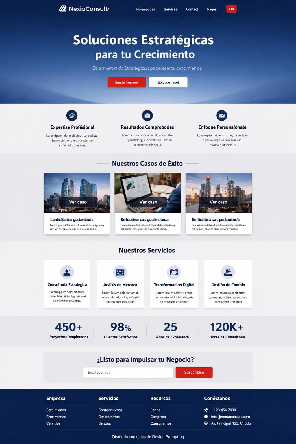 NexiaConsult — vista previa del theme